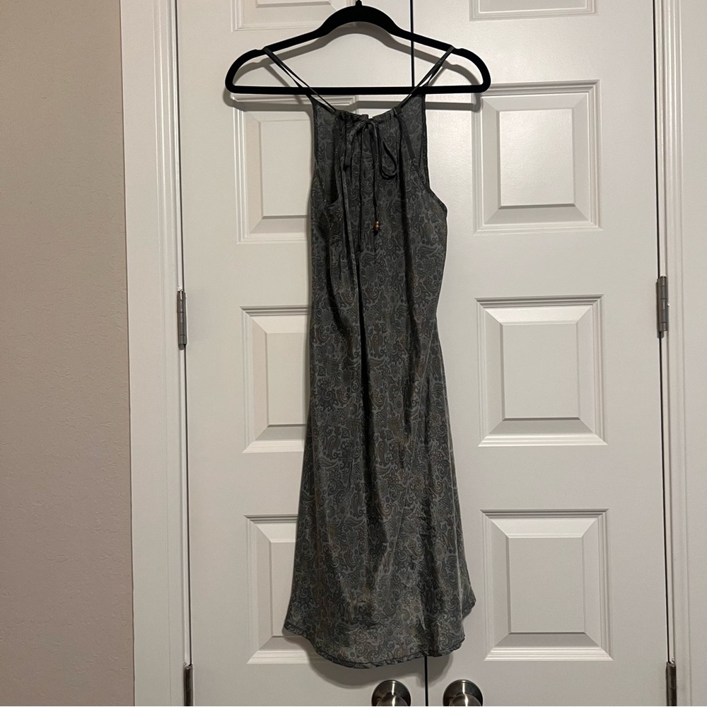 EARTHBOUND Paisley Gray and Gold Dress